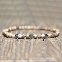 bijou homme en gemme de jaspe naturel