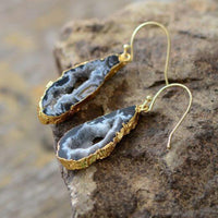 boucles d'oreilles femme en pierre naturelle d'agate