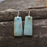 boucles d'oreilles femme de lithothérapie en amazonite naturelle