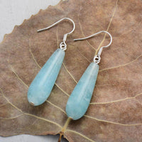 boucles d'oreilles femme de lithothérapie en pierre fine d'amazonite