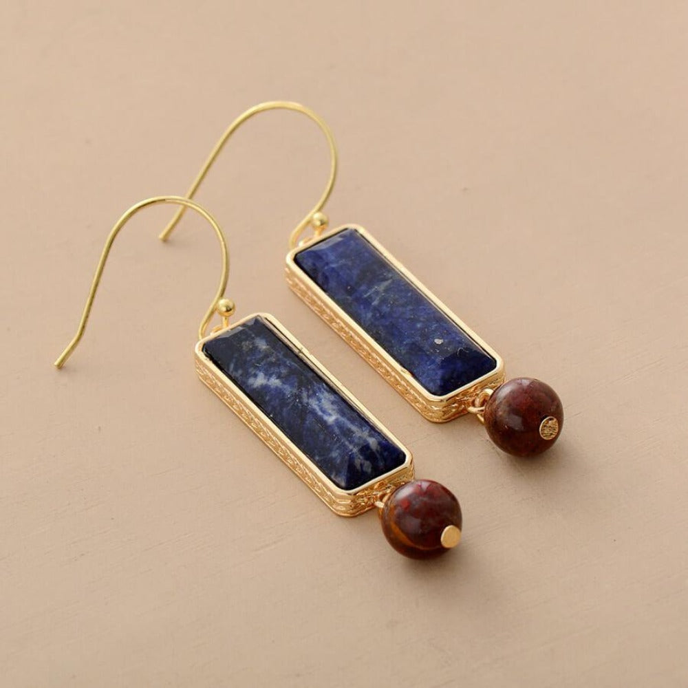 Boucles d'Oreilles Avec Sodalite et Howlite - Vibrations
