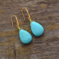 Boucles d'oreilles : howlite turquoise