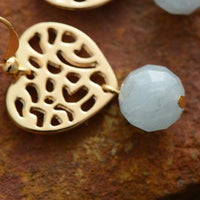 boucles d'oreilles femme en pierre naturelle d'aigue-marine