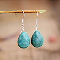 bouclesd'oreilles femme en pierre naturelle d'amazonite