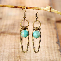 boucles d'oreilles femme en pierres naturelles d'amazonite