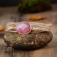 bracelet femme en pierre gemme de rhodonite