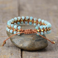 bracelet femme en pierres naturelles d'amazonite
