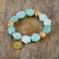 bracelet femme en pierres naturelles d'amazonite