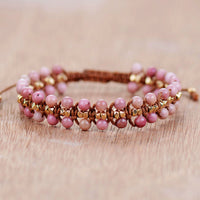 bracelet femme en pierres naturelles de rhodonite