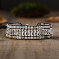 bracelet homme ou femme en pierres naturelles d'amazonite