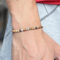 bracelet homme en gemme de jaspe naturel