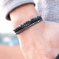 bracelet homme de lithothérapie en hématite