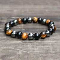 Bracelet Homme : hématite, oeil de tigre et onyx
