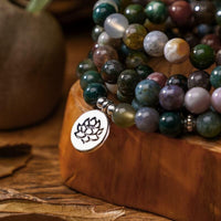 bracelet mala en pierre naturelle d'agate