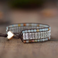 bracelet mixte en gemmes d'amazonite