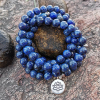 mala tibétain de lithothérapie en lapis lazuli naturel