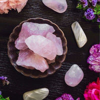 pierre naturelle de quartz rose