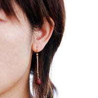 boucles d'oreilles femme de lithothérapie en jaspe rouge naturel