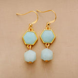 boucles d'oreilles femme en pierre naturelle d'amazonite