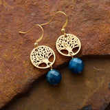 boucles d'oreilles femme en pierres naturelles d'apatite