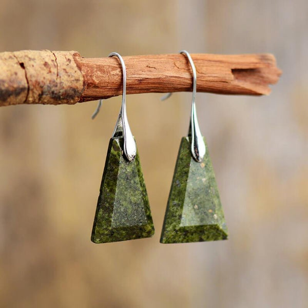 boucles d'oreilles femme en pierres naturelles de jaspe
