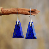 boucles d'oreilles femme en pierres naturelles de lapis lazuli