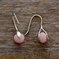 boucles d'oreilles femme en pierres naturelles d'opale rose