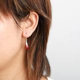boucles d'oreilles en pierre naturelle de jaspe rouge