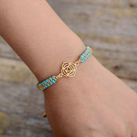 bracelet femme ou gomme en cristaux de turquoise