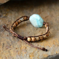bracelet femme en pierre naturelle d'amazonite et de jaspe