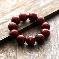 bracelet femme en pierre naturelle de jaspe rouge