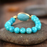 bracelet femme en pierres fines d'amazonite