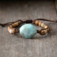 bracelet femme en pierres fines de jaspe et d'amazonite