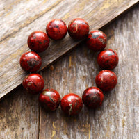 bracelet femme en pierres naturelles de jaspe rouge
