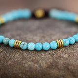 bracelet homme ou femme en pierres naturelles turquoise