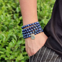 bracelet mala en pierre naturelle de lapis lazuli