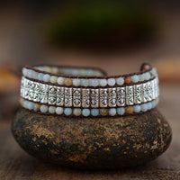 bracelet mixte en cristaux d'amazonite