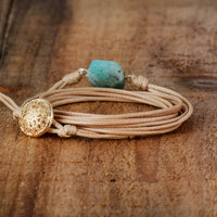 bracelet femme en pierre de soin d'amazonite