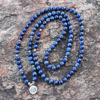 collier mala en pierres naturelles de lapis-lazuli